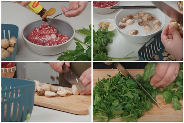 Sơ chế nguyên liệu làm thịt bò xào nấm rơm