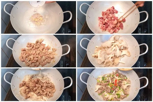 Xào nấm trên lửa lớn để giữ được độ giòn của nấm