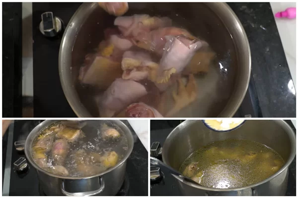 Hầm xương gà ít nhất 1 tiếng để ngọt nước