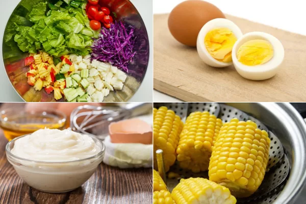 Nguyên liệu cần chuẩn bị để làm món salad mayonnaise