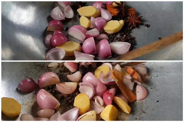 Phi thơm gia vị nấu miến gà