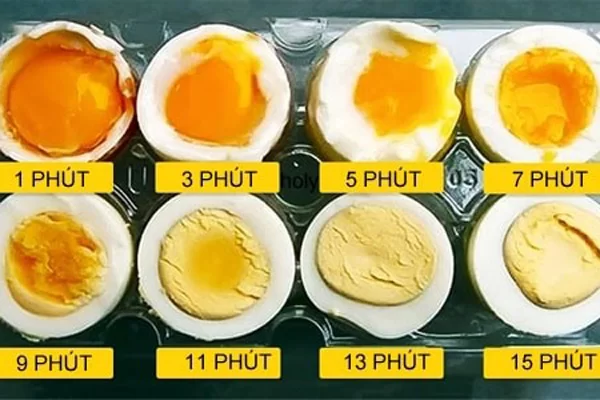 Thời gian luộc trứng lòng đào
