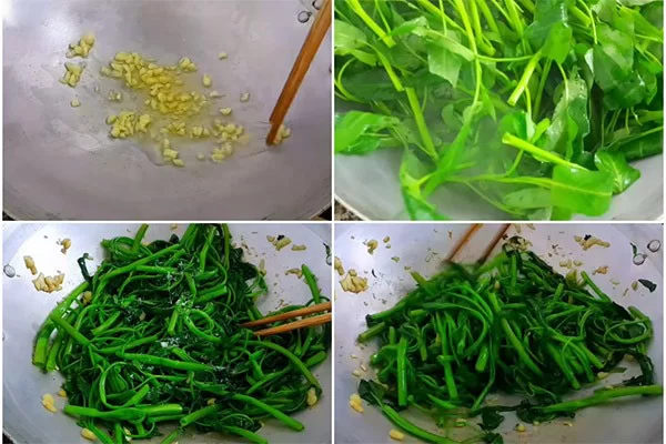 Xào rau nhanh với lửa lớn