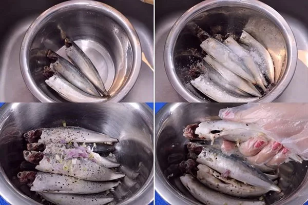 Cá mục sau khi sơ chế sạch đem đi ướp