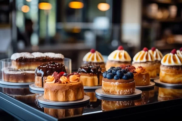 Kết hợp bánh ngọt trong mô hình cà phê