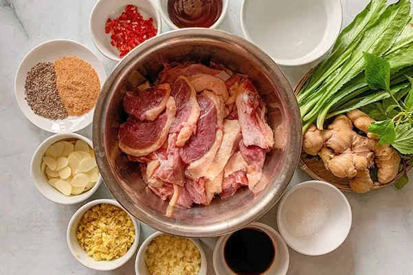 Nguyên liệu cần chuẩn bị để làm món ngan cháy tỏi