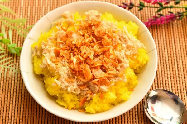 Thành quả là dĩa xôi xéo vàng óng