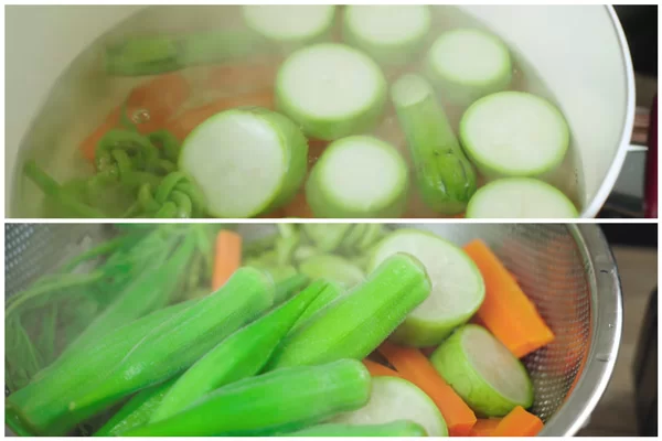 Luộc rau củ chín vừa để giữ được độ tươi, giòn