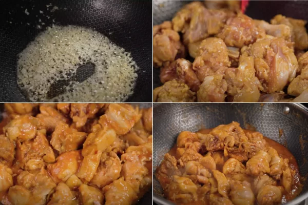 Xào sơ gà với xốt cà chua