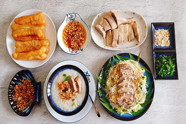 Cháo gỏi vịt kiểu miền Bắc