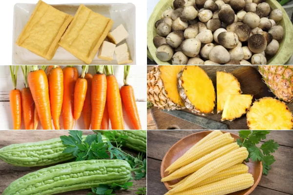 Nguyên liệu để làm món rau củ kho chay