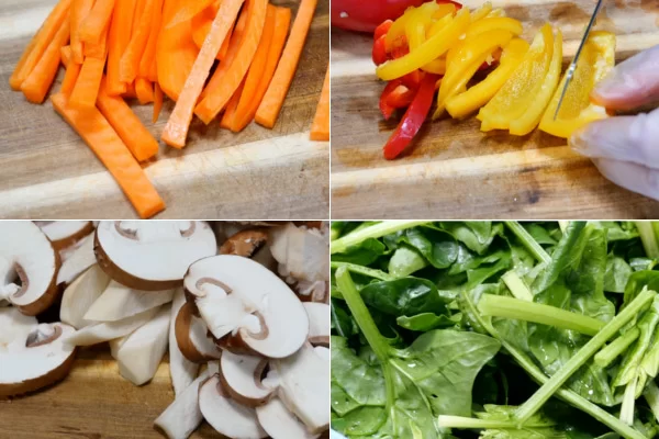 Sơ chế các nguyên liệu trước khi mang đi xào