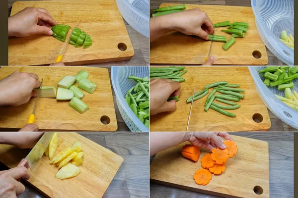 Sơ chế các nguyên liệu trước khi mang kho