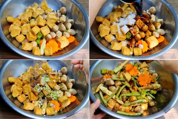 Ướp trước giúp rau củ thấm gia vị,