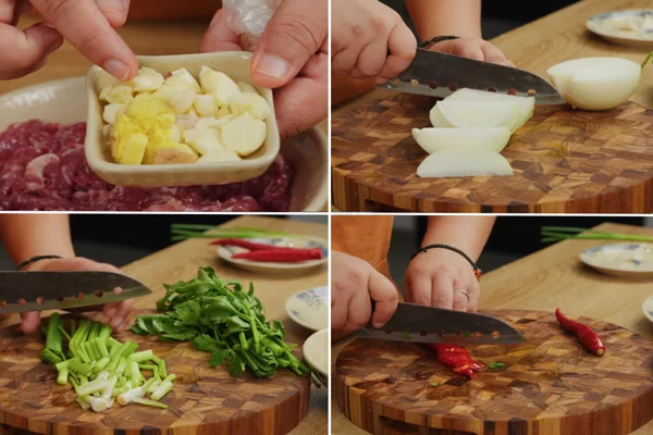 Chuẩn bị và sơ chế các nguyên liệu chuẩn bị xào