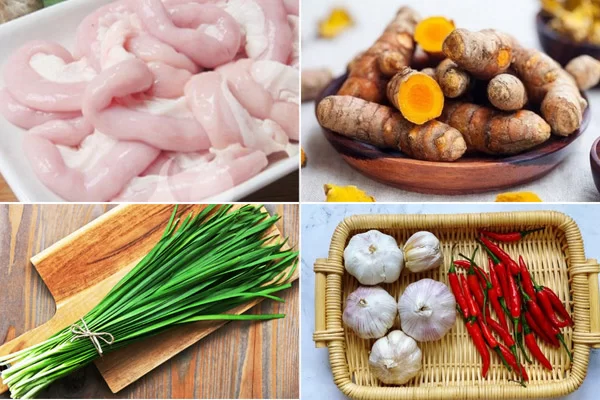 Nguyên Liệu Để Làm Lòng Heo Xào Nghệ