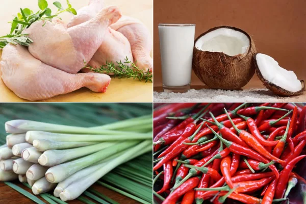 Nguyên liệu làm gà kho sả ớt miền Bắc