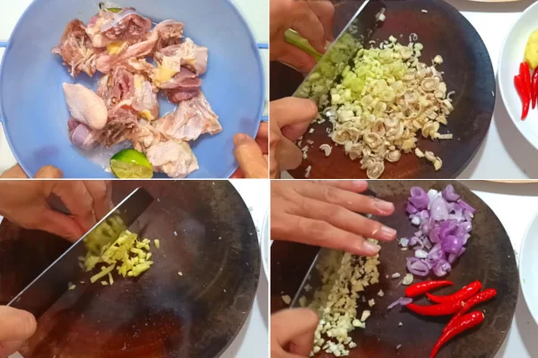 Sơ chế các nguyên liệu trước khi kho