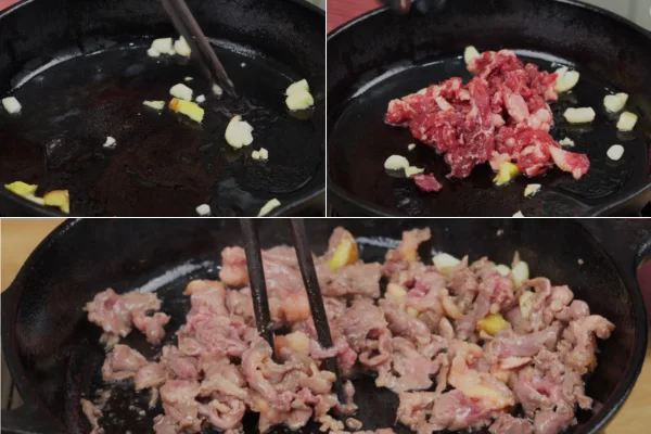 Thịt bò chỉ nên xào nhanh trên lửa lớn