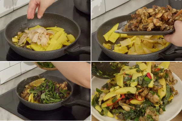 Xào Ếch Với Măng