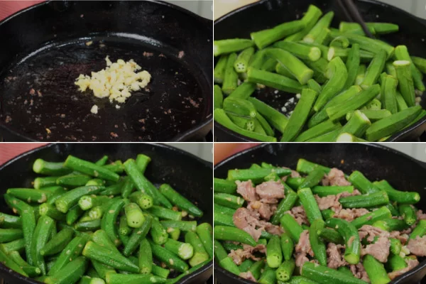 Xào Thịt Bò Với Đậu Bắp